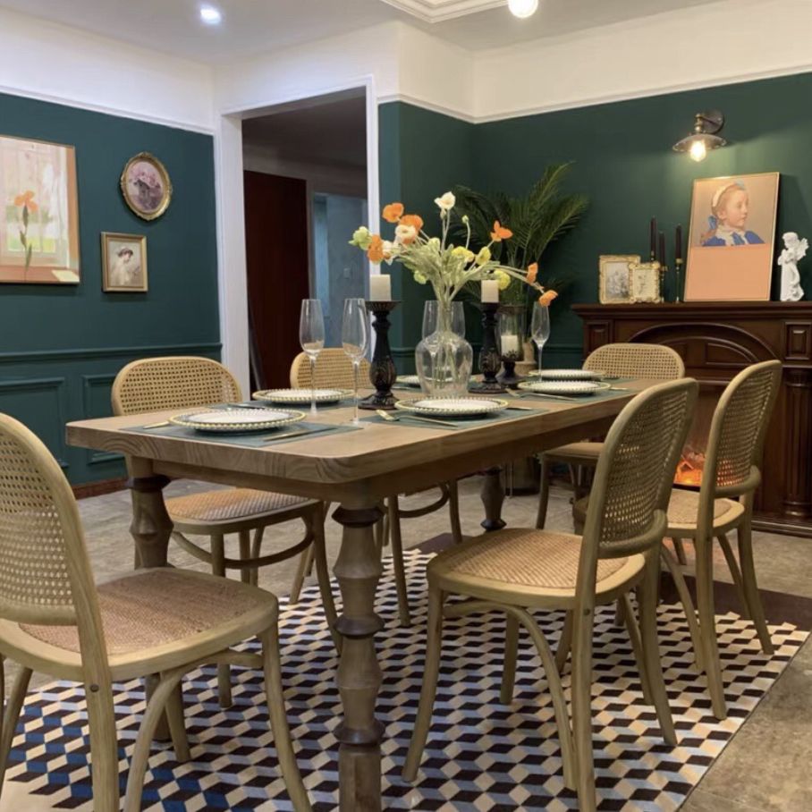 Rectangle Casual Dining Table Solid Wood Fixed Table with 4 Legs Clearhalo ' dining_table' 'Dining Tables & Seating' 'Dining Tables' 'furn' 'furn_dining_table' 'Furniture' 'furniture_dining_table' 'Kitchen & Dining Furniture' 'kitchen&dining_furn' 'kitchen' 'kitchen_dining_table' 1200x1200_f3be109b-2ba9-42c1-b5bc-85ebaf020e56