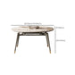 Luxury White Stone Top Dining Room Table with 4 Grey Oak Legs