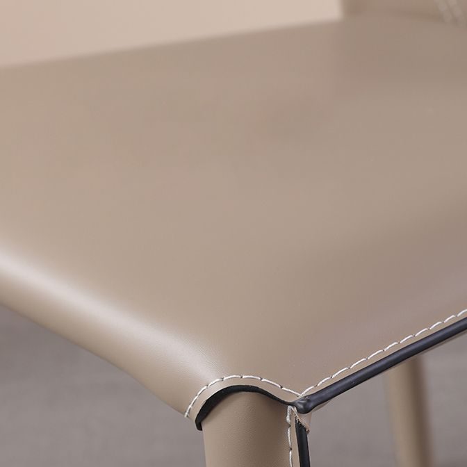 Modern Style Armless Dining Chairs Faux Leather Low Back Dining Side Chair