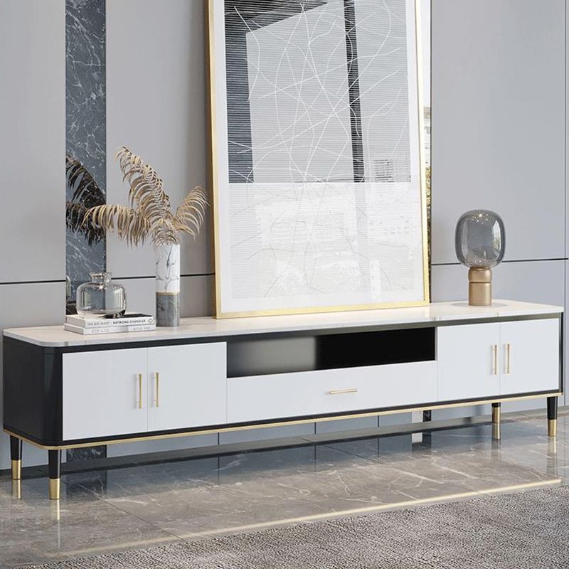 Modern TV Stand Console Open Storage Media Console TV Stand with Drawer Clearhalo 'furn' 'furn_tv_stands_entertainment_centers' 'Furniture' 'Living Room Furniture' 'TV Stands & Entertainment Centers' 'TV Stands & Media Storage Furniture' 'tv_stands_entertainment_centers' 1200x1200_f3c2b8f8-bcde-49fc-aa7f-f258ffb7b924