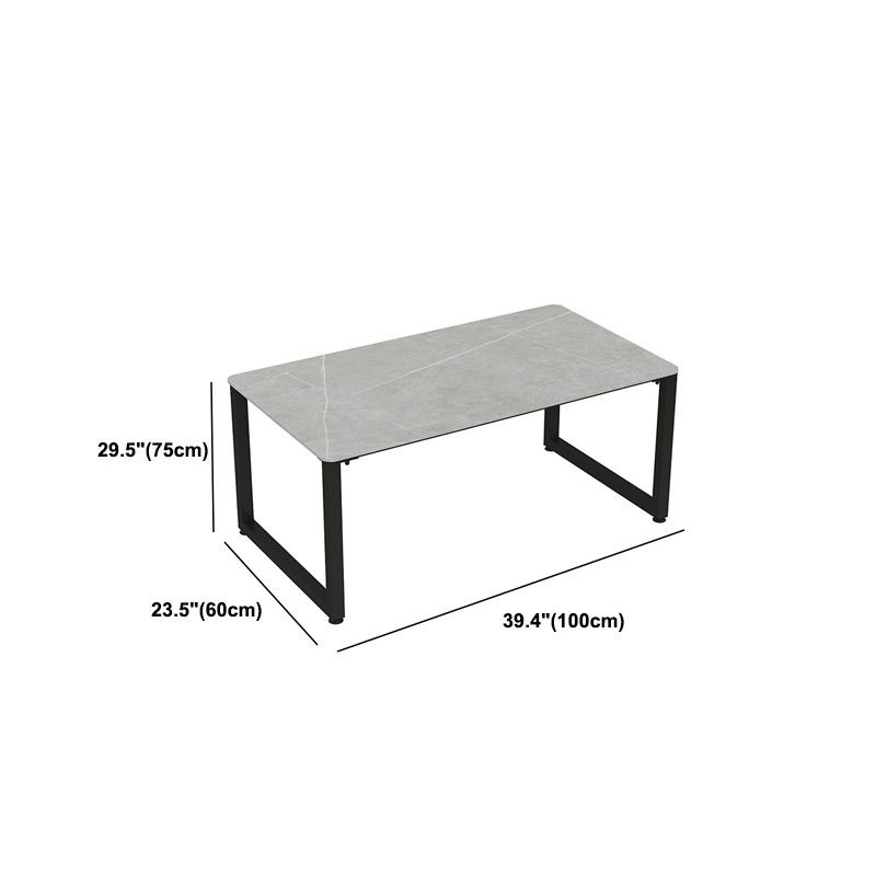 Bureau d'écriture contemporain 29.5 "H bureau de bureau rectangulaire avec des jambes en métal