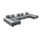 Faux Ledersofa & Chaise mit Kissen modern u Sofa in Grau - 29,53 "H.