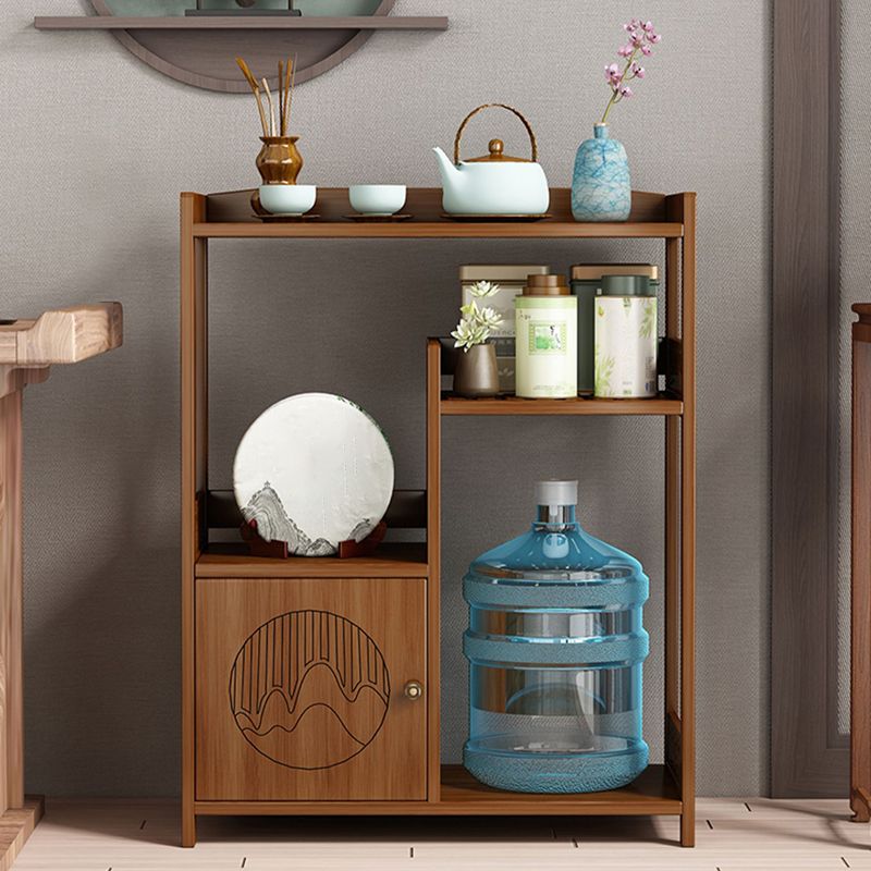 Tavolo in stile contemporaneo tavolino accento in legno a doppio livello con scaffale