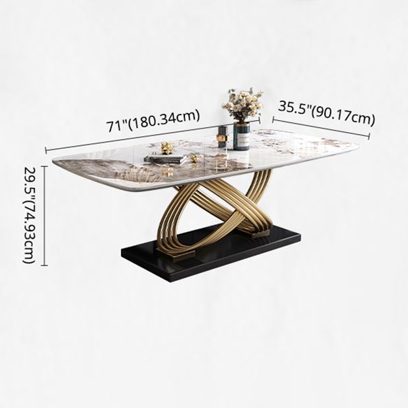 Modern Sintered Stone Dining¬†Room¬†Set with Rectangle Table and Metal Base Dining Table Furniture Clearhalo 'Dining Room Sets' 'Dining Tables & Seating' 'dining_room_set' 'furn' 'furn_dining_room_set' 'Furniture' 'furniture_dining_room_set' 'Kitchen & Dining Furniture' 'kitchen&dining_furn' 'kitchen' 1200x1200_f3c980b5-91ba-49b9-9d05-ecef764485c8