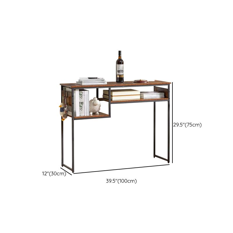 Rectangle Shape Contemporary Console Table Brown and Black Wood Console Sofa Table