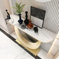 Tavolo di divano console di ferro moderno Stone Mezza Luna Console Tavolino per Hall