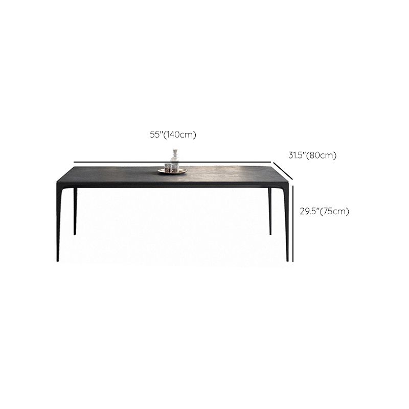 Black Dining Table Set with Solid Back Chairs 1/4/5 Pieces Metal Dinette Set