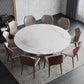 Stone Glam Round Dining Table Matte Finish Pedestal Table for Kitchen Clearhalo 'Dining Tables & Seating' 'Dining Tables' 'dining_table' 'furn' 'furn_dining_table' 'Furniture' 'furniture_dining_table' 'Kitchen & Dining Furniture' 'kitchen' 'kitchen_dining_table' 1200x1200_f3cbbfe7-0e25-47cf-b8dd-12f29a2e3b63