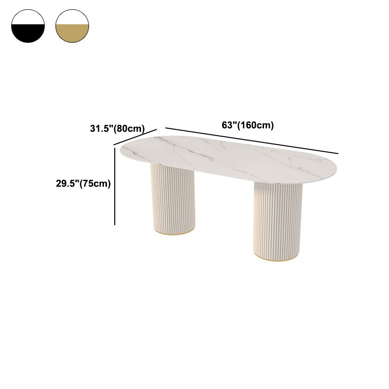 Simplicity Style Oval Dining Table Imitation Marble Home Furniture Clearhalo 'Dining Tables & Seating' 'Dining Tables' 'dining_table' 'furn' 'furn_dining_table' 'Furniture' 'Kitchen & Dining Furniture' 1200x1200_f3cf35da-ae0f-46e5-b785-cf7e731c63a7