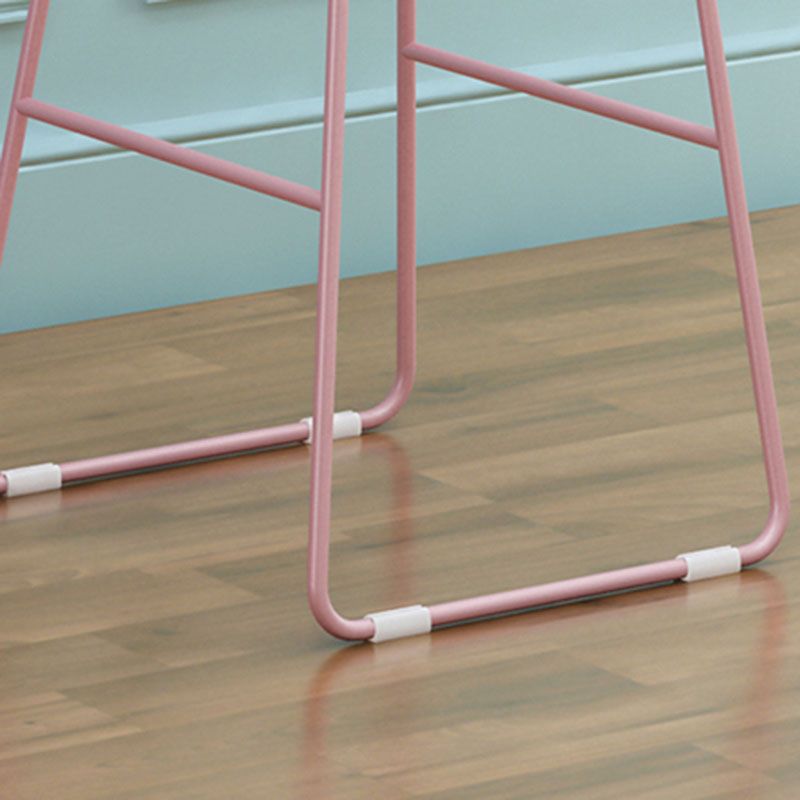 Modern Style Iron Bar Stool with Footrest Milk Tea Shop Pink Bar Stool 30 Inches Clearhalo 'Bar Furniture' 'Bar Stools' 'bar_stools' 'furn' 'furn_bar_stools' 'furniture_bar_stools' 'Kitchen & Dining Furniture' 'kitchen&dining_furn' 'kitchen' 'kitchen_furn' Furniture' 1200x1200_f3d0d471-e982-4fff-94c4-e4d234282ab8