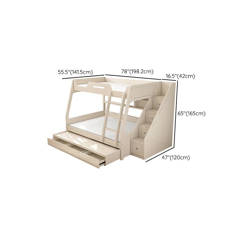 Eigentijdse houtwitte matras inbegrepen met laden rechthoekig stapelbed