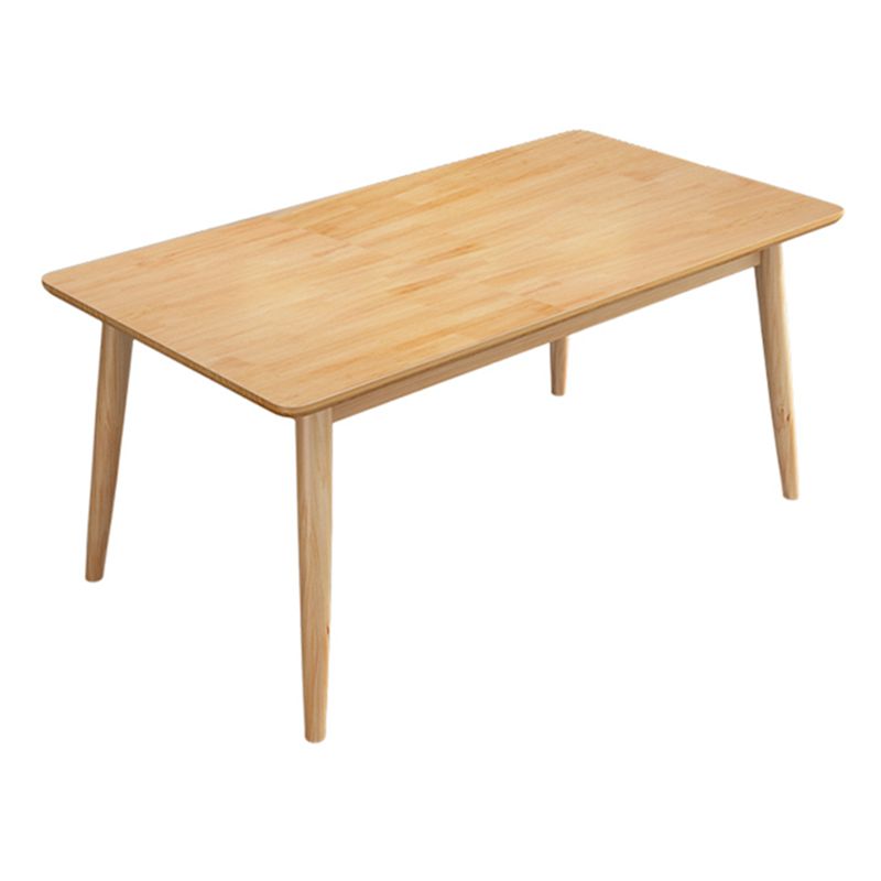 Rectangle 4 Legs Modern Dining Table Wood Color Fixed Table with Solid Wood Clearhalo ' dining_table' 'Dining Tables & Seating' 'Dining Tables' 'furn' 'furn_dining_table' 'Furniture' 'furniture_dining_table' 'Kitchen & Dining Furniture' 'kitchen&dining_furn' 'kitchen' 'kitchen_dining_table' 1200x1200_f3d18f65-804b-4342-803c-874b90f73344