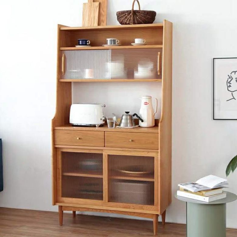 Glam -stijl kast dennen 2 lade 4 deuren keuken dressing voor eetkamer