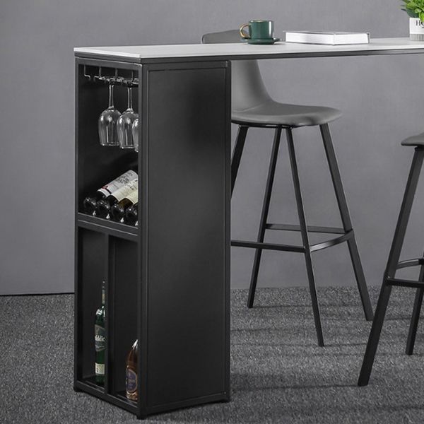 Industrial Style Rectangle Bar Table 42-inch Height Iron Pedestal Bistro Table Clearhalo 'Bar Furniture' 'Bar Tables' 'bar_tables' 'furn' 'furn_bar_tables' 'Furniture' 'furniture_bar_tables' 'Kitchen & Dining Furniture' 1200x1200_f3d3d901-f997-47d4-809a-c45d26a783af