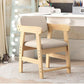 Contemporary Dining Chairs Arm Side Chair with Wooden Legs for Kitchen