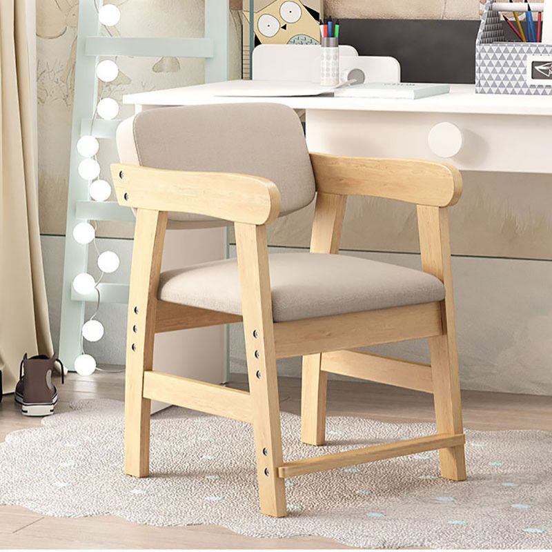 Contemporary Dining Chairs Arm Side Chair with Wooden Legs for Kitchen