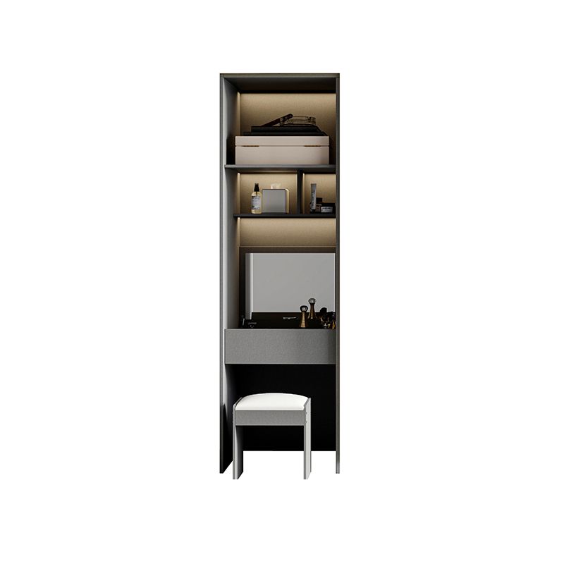 Glass and Wood Wardrobe Armoire Contemporary Wardrobe Closet Clearhalo 'Armoires & Wardrobes' 'armoires_wardrobes' 'Bedroom Furniture' 'furn' 'furn_armoires_wardrobes' 'Furniture' 1200x1200_f3d50b98-6159-4b31-a45f-7cc290b43188