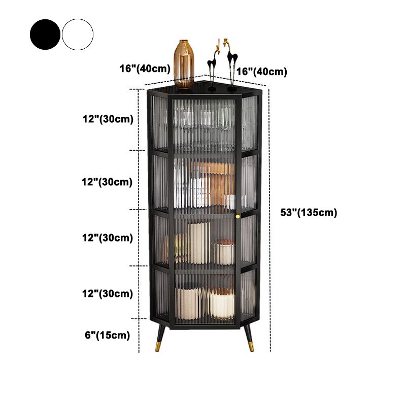 Server di cucina in stile glam in vetro con cornice di ferro buffet per soggiorno