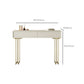 Contemporary Beige Solid Wood Makeup Vanity Desk with Metal Base
