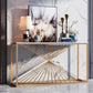 Tavolo da divano console in marmo glam rettangolo console di ferro tavolo per la sala