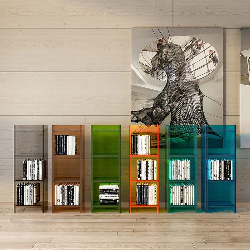 Glam Style Acrylic Standard Bookcase Vertical Closed Back Bookshelf Clearhalo 'Bookcases' 'furn' 'furn_bookcases' 'Furniture' 'furniture_bookcases' 'Office Furniture' 1200x1200_f3d9f333-4237-4c9a-b024-9fd089dd2336