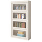 Wood Engineered Bookshelf Standard Contemporary Bookcase with Cabinets