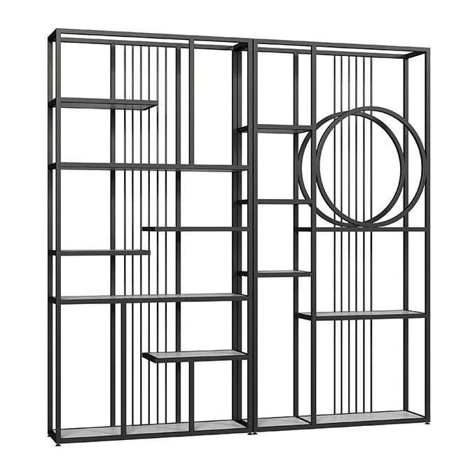 Contexte de bouteille de vin de luxe Rack de bouteille en métal avec étagère