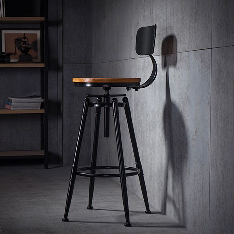 Coffee Shop Footrest Bar Stool Wood Counter-height Stool with Iron Legs Clearhalo 'Bar Furniture' 'Bar Stools' 'bar_stools' 'furn' 'furn_bar_stools' 'furniture_bar_stools' 'Kitchen & Dining Furniture' 'kitchen&dining_furn' 'kitchen' 'kitchen_furn' Furniture' 1200x1200_f3dcb0db-2d25-4923-98ae-74f20c71d198