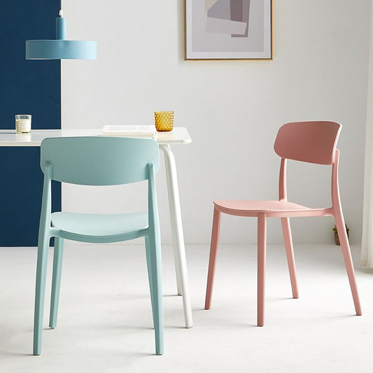 Scandinavian Plastic Restaurant Side Chair Candy Colors Open Back Dining Chair Clearhalo ' kitchen&dining_furn' 'Dining Chairs' 'Dining Tables & Seating' 'dining_chair' 'furn' 'furn_dining_chair' 'Furniture' 'furniture_dining_chair' 'Kitchen & Dining Furniture' 'kitchen' 1200x1200_f3dcc1e7-4273-4ea8-9490-84fa8e7588a1