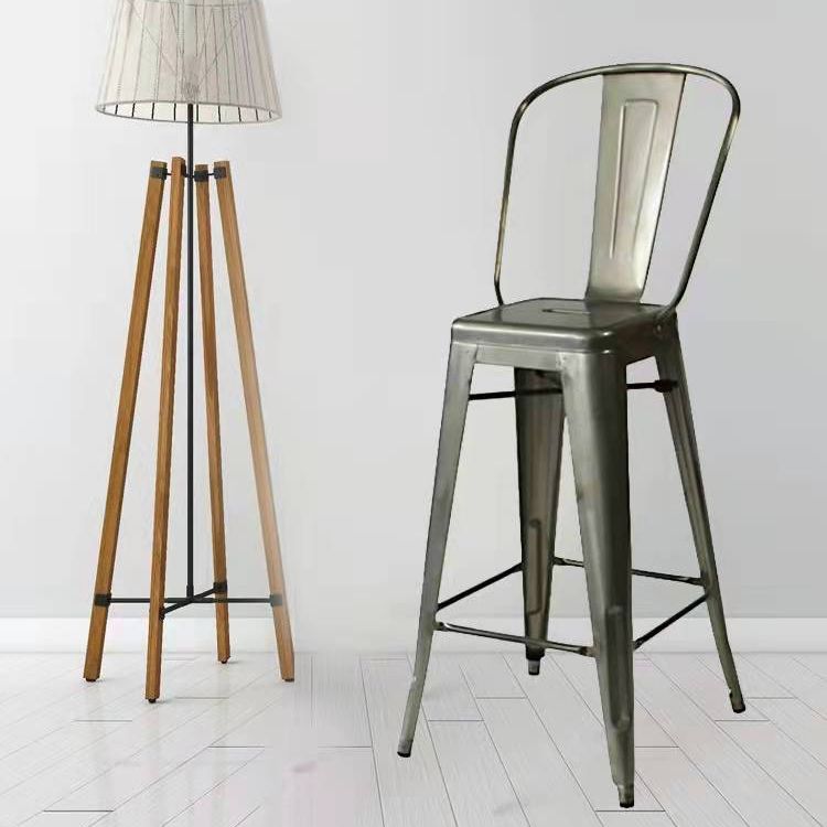 Modern Style Full Back Bar-stool Square Counter Bar Stool with Metal Legs Clearhalo 'Bar Furniture' 'Bar Stools' 'bar_stools' 'furn' 'furn_bar_stools' 'Furniture' 'furniture_bar_stools' 'Kitchen & Dining Furniture' 1200x1200_f3dd06ea-39bb-44ac-9b14-3a58d69a5844