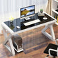 Rectangular Glass Top Office Desk Contemporary Computer Desk Clearhalo 'furn' 'furn_office_desk' 'Furniture' 'Office Desks' 'Office Furniture' 'office_desk' 1200x1200_f3dd5c46-1b4e-467f-8865-213b2190a41e