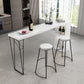 Industrial White Wood Bar Dining Table Stone Top Rectangle Indoor Bistro Table with Shelf Clearhalo 'Bar Furniture' 'Bar Tables' 'bar_tables' 'furn' 'furn_bar_tables' 'Furniture' 'furniture_bar_tables' 'Kitchen & Dining Furniture' 1200x1200_f3dd6489-39fd-46e4-beb9-4284d262ac6b