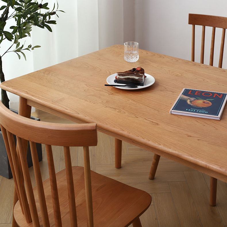 Contemporary Style Dining Table with Fixed Solid Wood Dining Table and Chairs for Home Use Clearhalo 'Dining Room Sets' 'Dining Tables & Seating' 'dining_room_set' 'furn' 'furn_dining_room_set' 'Furniture' 'furniture_dining_room_set' 'Kitchen & Dining Furniture' 'kitchen&dining_furn' 'kitchen' 1200x1200_f3defe1e-339a-4422-8a7f-88f601fb248f
