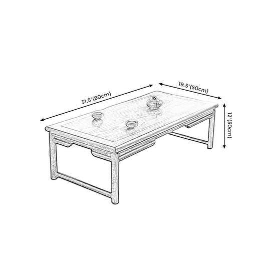 Solid Wood Sled Coffee Table Scandinavian Rectangular Cocktail Table