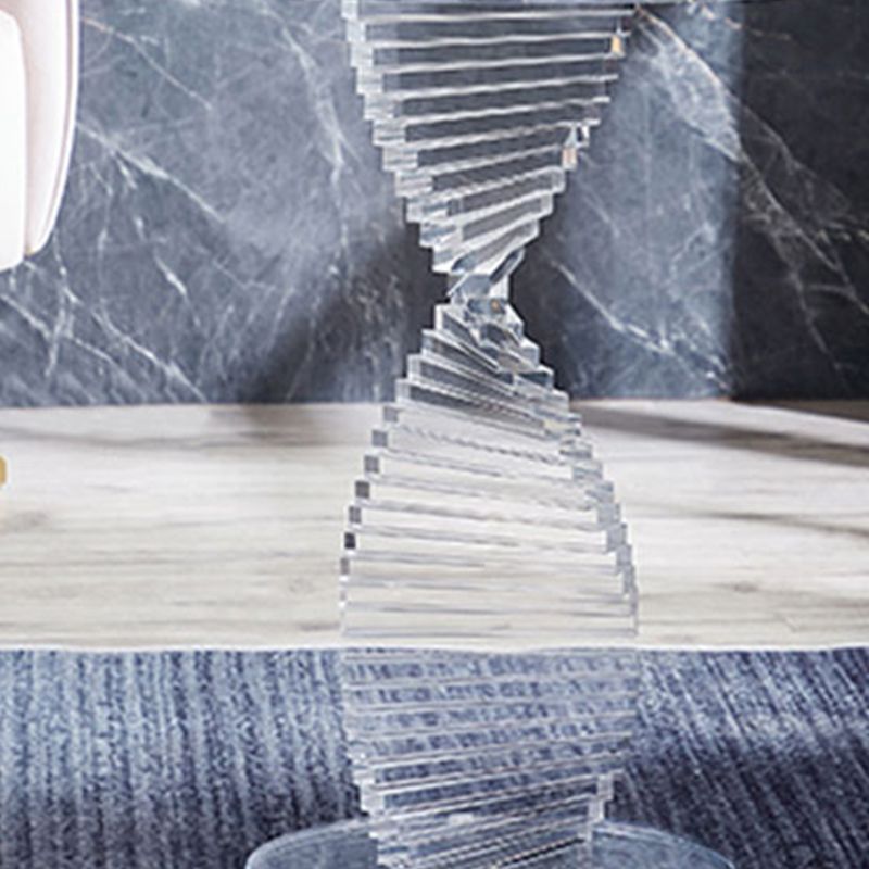 Glam Clear Round Acrylic Top Side Table 23.62" Tall Abstract Base End Table Clearhalo 'Coffee & Accent Tables' 'End & Side Tables' 'end_side_tables' 'furn' 'furn_end_side_tables' 'Furniture' 'Living Room Furniture' 1200x1200_f3df24ca-09b0-402b-bd60-d9991e720088