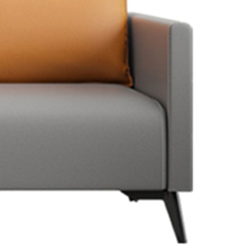 Leather Grey Sofa Stationary Square Arm Seating for Living Room Clearhalo 'furn' 'furn_sofas' 'Furniture' 'Living Room Furniture' 'Sofa' 'sofas' 1200x1200_f3dfafa9-9d94-45e0-95c2-e617838e14c1