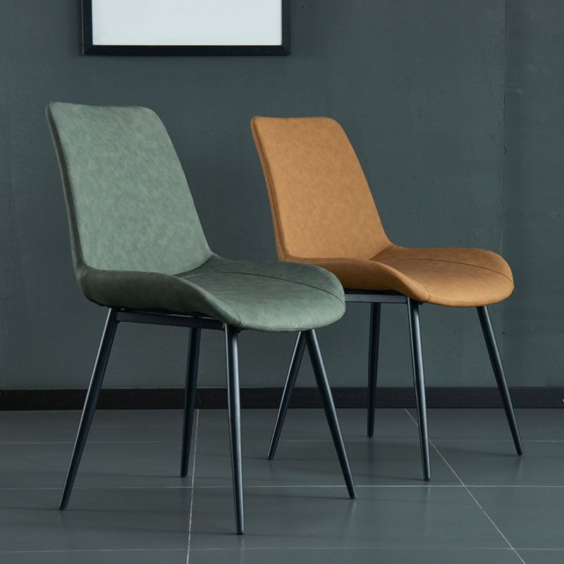 Industrial Style Leather Dining Chairs Solid Back Arm Dining Chairs for Kitchen (Set of 2) Clearhalo ' kitchen&dining_furn' 'Dining Chairs' 'Dining Tables & Seating' 'dining_chair' 'furn' 'furn_dining_chair' 'Furniture' 'furniture_dining_chair' 'Kitchen & Dining Furniture' 'kitchen' 1200x1200_f3e026f3-9ca5-42d0-a173-dbe68c0c03dc