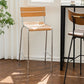 Contemporary Low Back Armless Bar Stool with Silver Metal Base