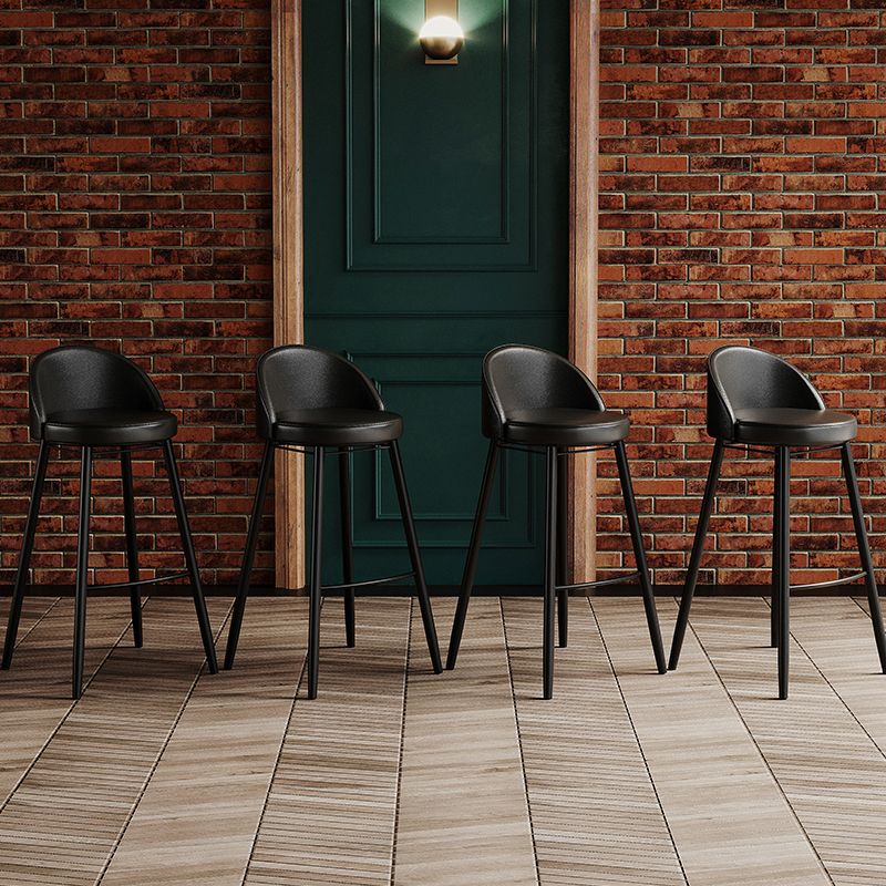 Modern Milk Tea Shop Low Back Stool Matte Finish Leather Barstool Clearhalo 'Bar Furniture' 'Bar Stools' 'bar_stools' 'furn' 'furn_bar_stools' 'Furniture' 'furniture_bar_stools' 'Kitchen & Dining Furniture' 1200x1200_f3e05724-2caa-488f-83fd-07e6b57a3080