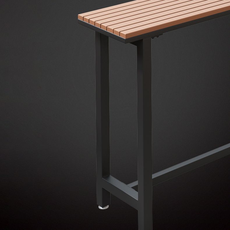Ensemble de Table de Bar moderne 1/5 pièces, Table de comptoir rectangulaire en plastique et bois avec tabourets hauts