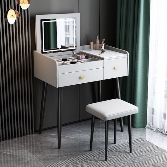 Consejo de tocador contemporáneo 2- Cajón de la pizarra Tope de maquillaje de la mesa de la pizarra