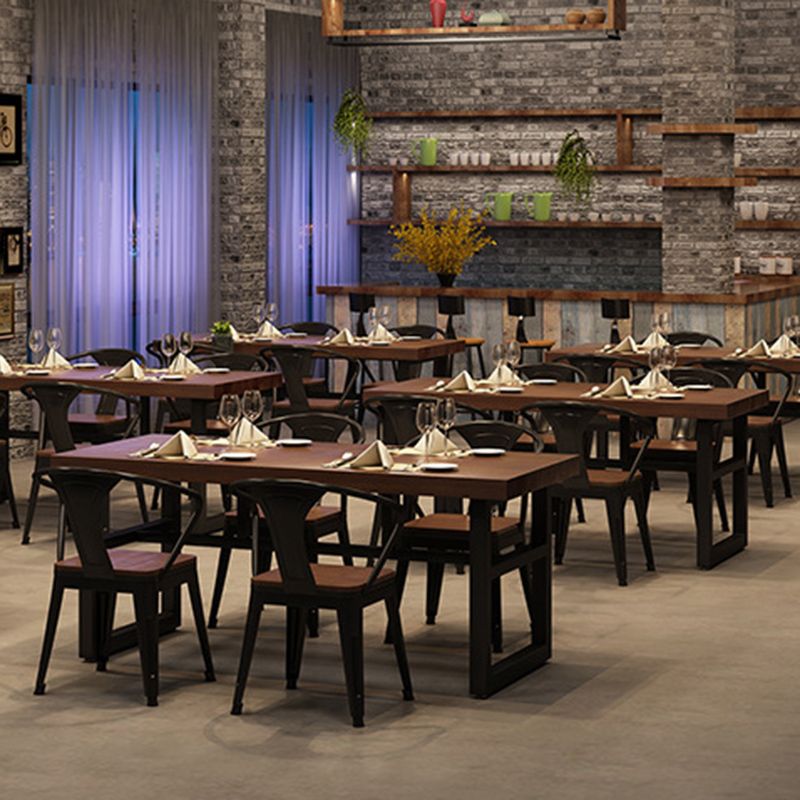Industrial 1/3/5/7 Piezas Juego de comedor Rectángulo Mesa de comedor de madera de pino para café