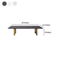Glam 15.7" H Rectangle Slate Coffee Table Steel 2 Legs Cocktail Table