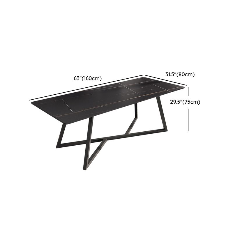 Set da tavolo in pietra nera per casa 1/2/5/6/7 pezzi Dinette moderna