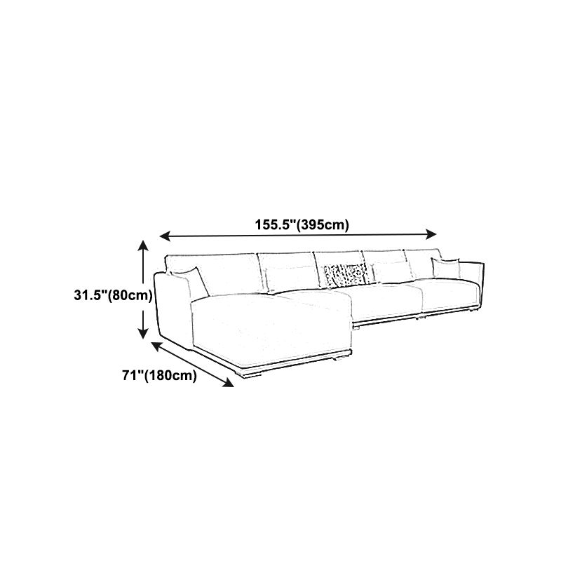 Square Arm Modular Settee Furniture Loveseat with Pillows Ivory Sofa and Chaise Clearhalo 'furn' 'furn_sectionals' 'Furniture' 'furniture_sectionals' 'Living Room Furniture' 'Sectionals' 1200x1200_f3e7ca35-1f3b-41d8-8452-2f889fcfdec5