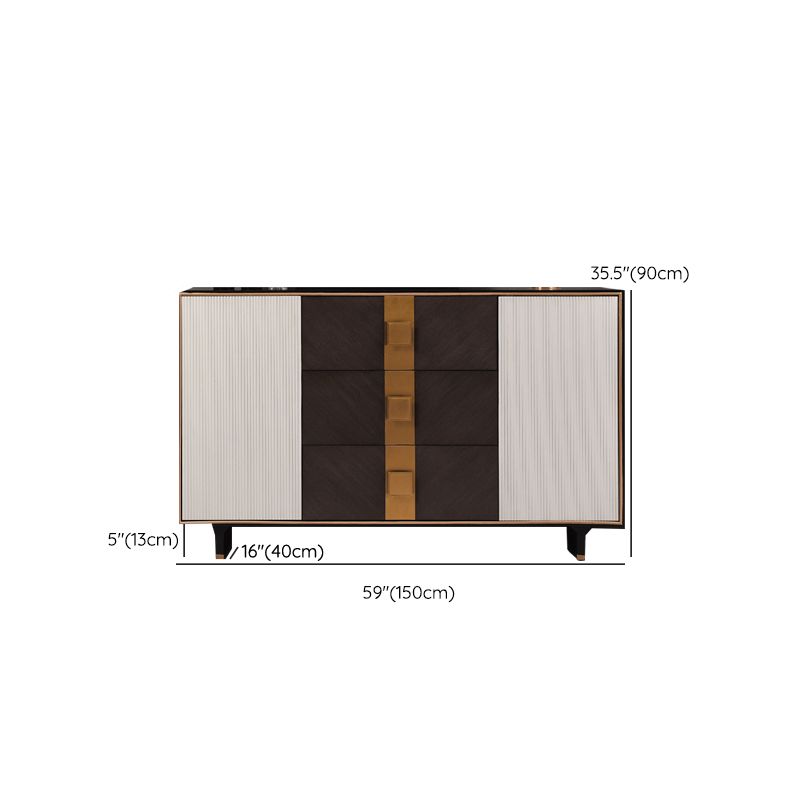 Server a 2 porte in legno ingegnerizzato in legno con gambe in legno massiccio