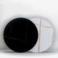 Metal Abstract Base Cocktail Table Glam Oval Slate Top Coffee Table