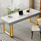 Rectangle Stone Top Office Desk Glam Style Writing with Metal Base Desk for Office Clearhalo 'furn' 'furn_office_desk' 'Furniture' 'Office Desks' 'Office Furniture' 'office_desk' 1200x1200_f3eaadb5-512f-46a4-ae2f-da60b48e6a8d