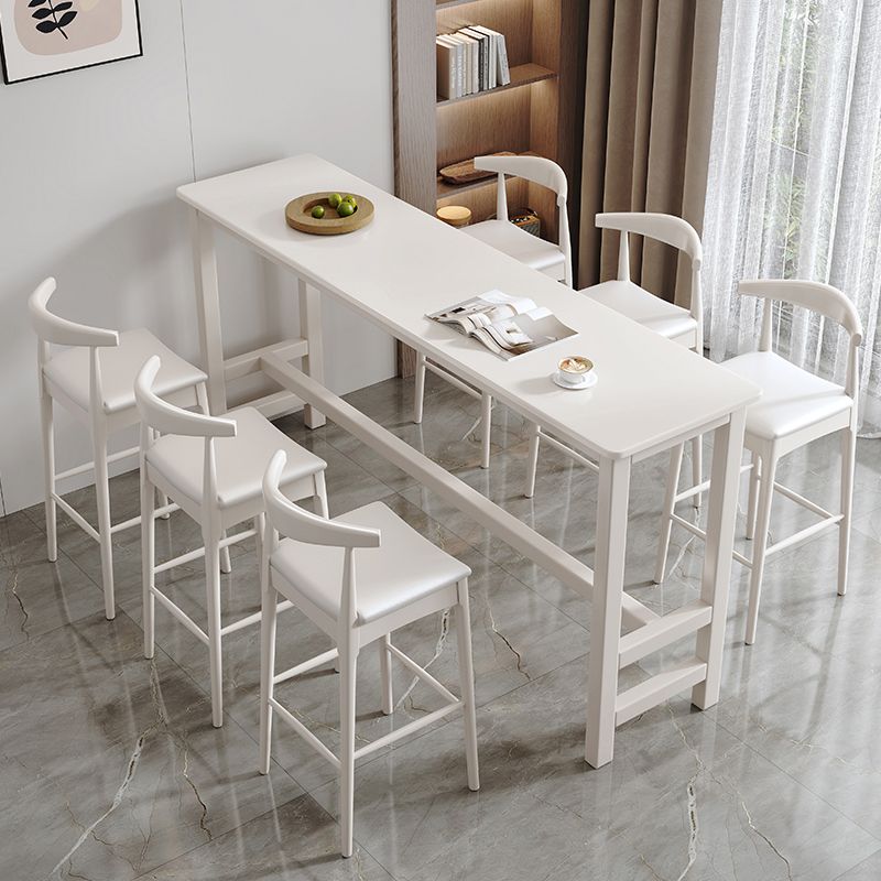 Modern Style Bistro Bar Table Rectangle Solid Wood Bar Table for Home Clearhalo 'Bar Furniture' 'Bar Tables' 'bar_tables' 'furn' 'furn_bar_tables' 'Furniture' 'Kitchen & Dining Furniture' 1200x1200_f3ec2e8e-74ca-4a2e-93bb-a21a9c44f629
