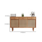 Server in legno solido in pino marrone in stile contemporaneo con cassetto